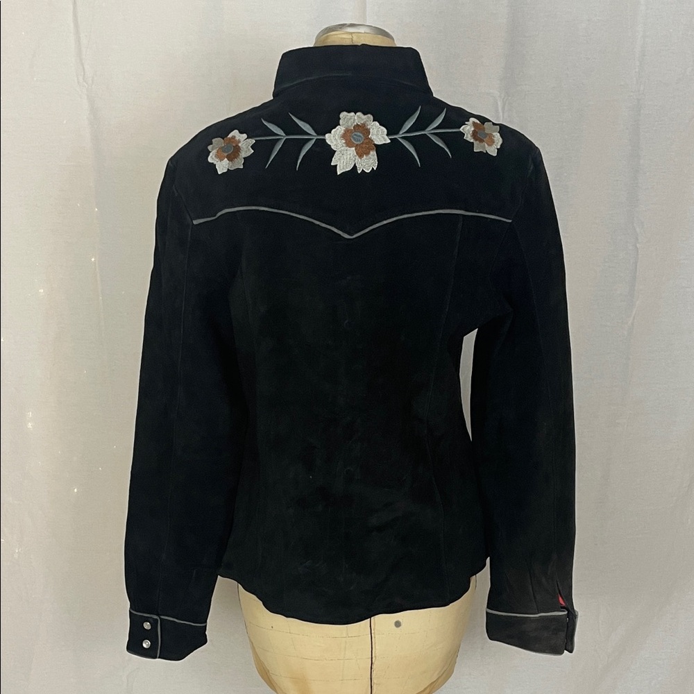 Bushwacker Embroidered Black Suede Jacket Size Large NWT - Picture 2 of 8
